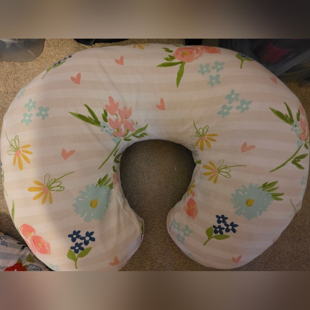 Boppy Floral Nursing Pillow - Pink, Green, Blue